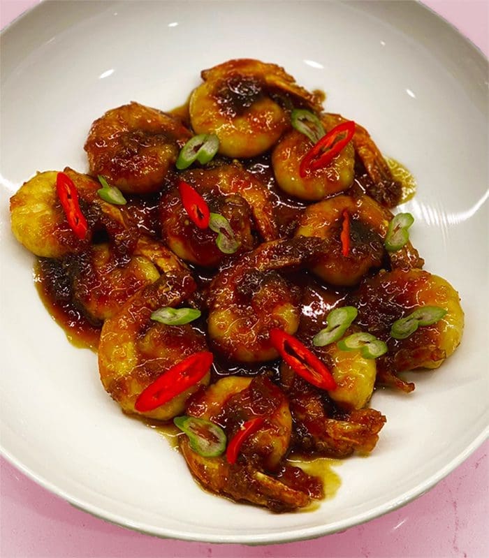 Leighton Murdock's honey garlic shrimp edible recipe